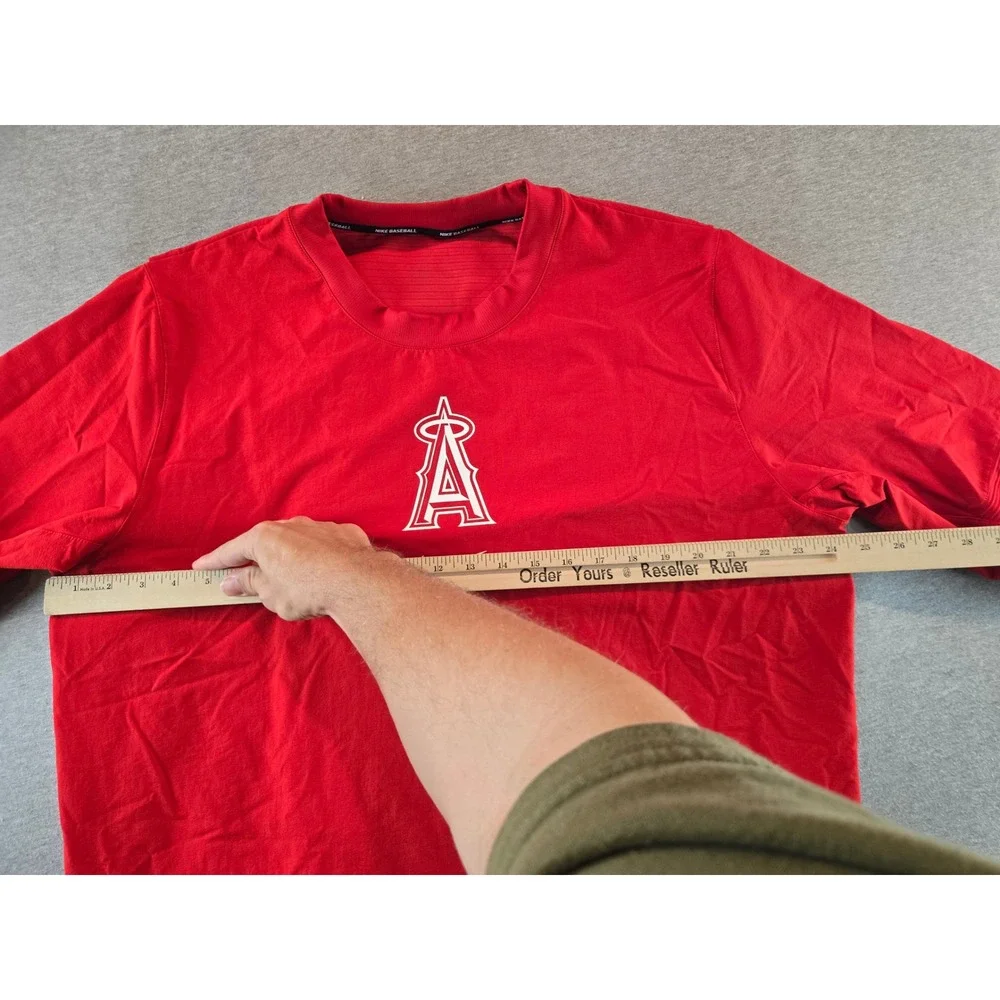 Nike Los Angeles Angels Jacket Mens L Red Authentic Player Performance Pullover